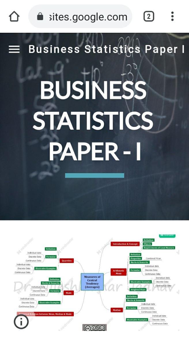 Online Course of Business Statistics Paper I of B. Com. II, Sem III