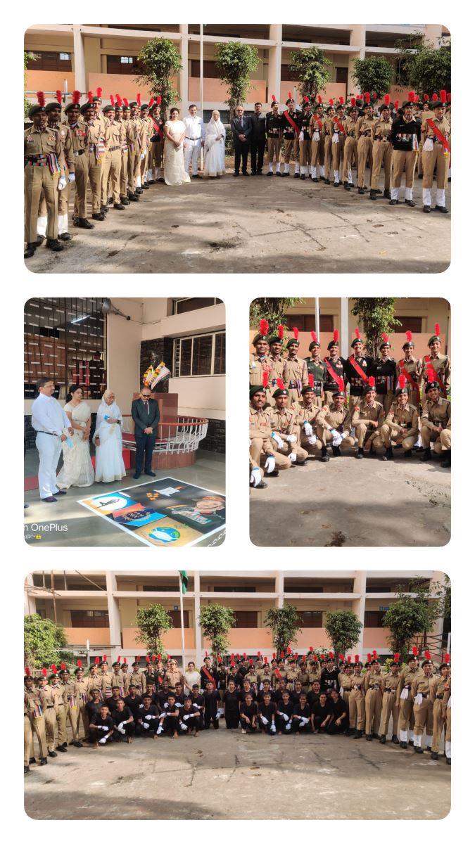 Flag Hoisting Ceremony on the Occasion of 73th Republic Day was held at the Hand's of Hon’ble Mrs. Rajanitai V. Magdum, President, Council of Education, Kolhapur  26th January 2022 at 7.40 AM.