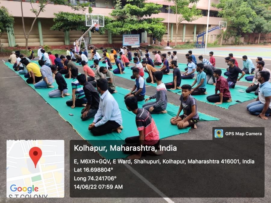 Students of B.Com 1st of Our College Practicing Physical Education Practicals and Practice of International Yoga Day